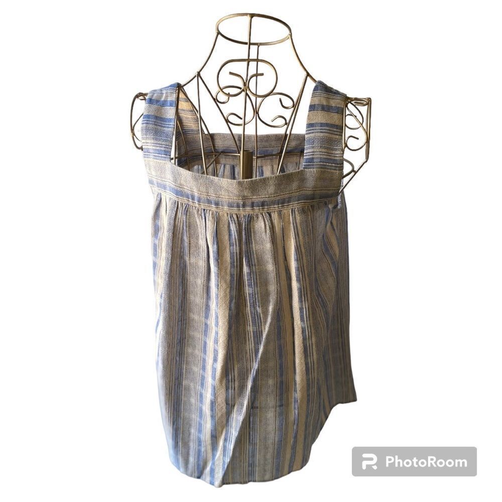 NWT Doe & Rae Blue Square Neck Striped Top Size S